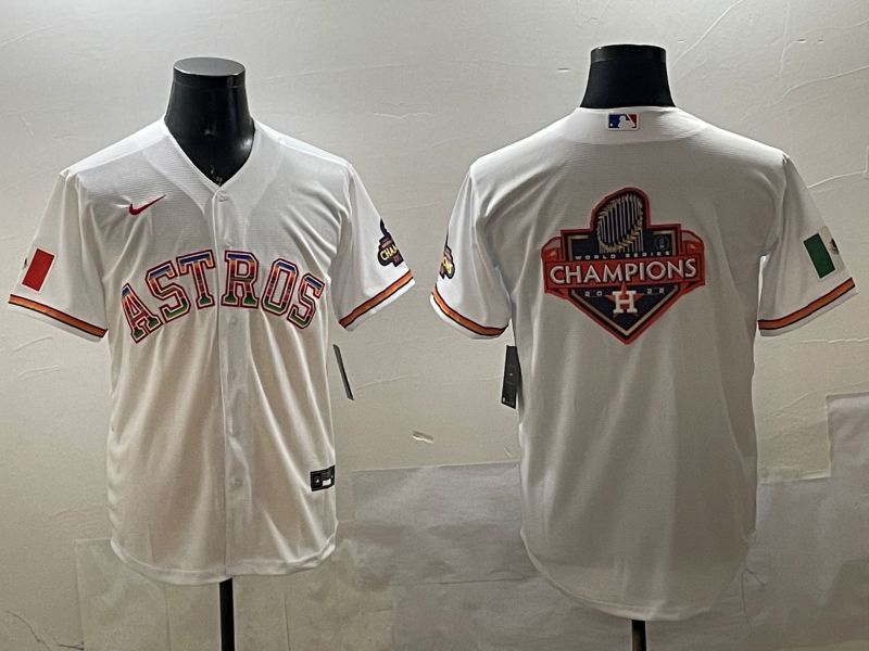 Men Houston Astros Blank White Mexico Game 2025 Nike MLB Jersey style 13->houston astros->MLB Jersey